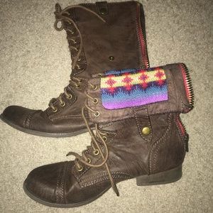 Brown Lace-up Boots